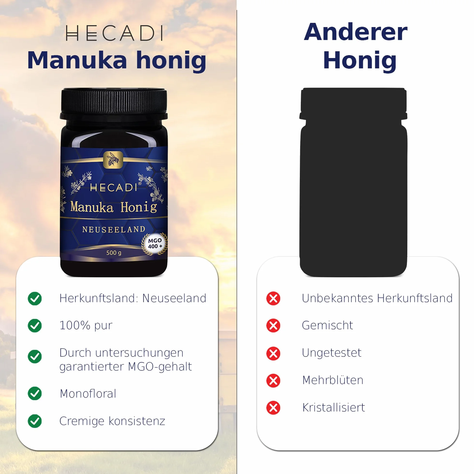 Miód Manuka 400+ MGO Oryginalny Miód z Nowej Zelandii I z certyfikowaną i gwarantowaną zawartością MGO 500g