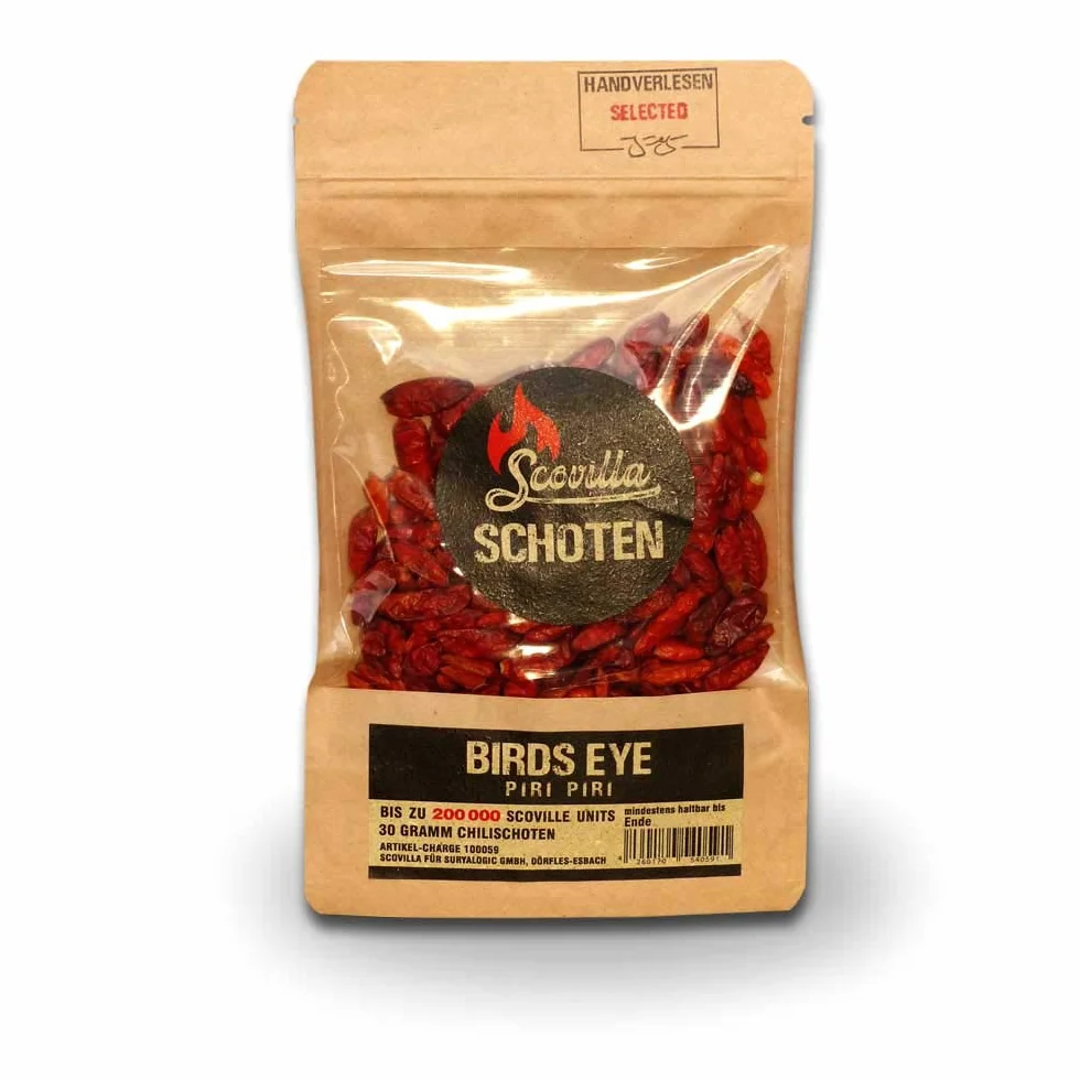 Scovilla s Birds Eye (Piri Piri) strąki, suszone, 30 g