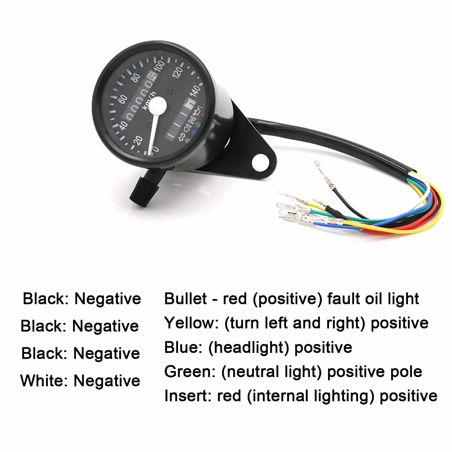 Fydun Obrotomierz Motocyklowy Przebieg Mechaniczny Podwójny Instrument Elektronika Tacho Gauge Wymiana dla CG125 GN125