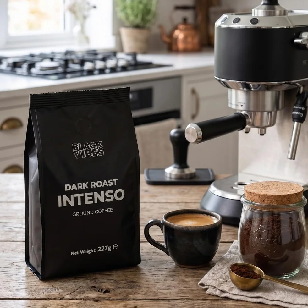 Kawa Mielona Black Vibes Intenso Ciemno Palona Robusta 227g