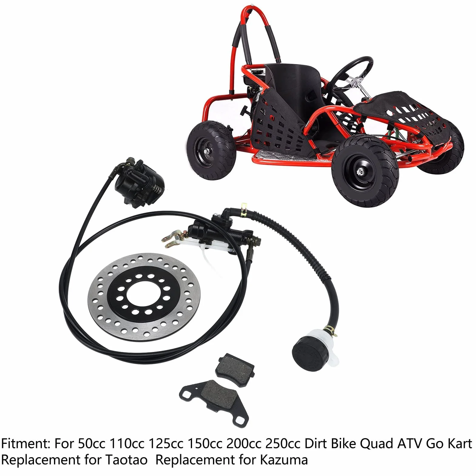 Zestaw Pompy Hamulcowej, Zestaw Pompy Hamulcowej Hamulca Tarczowego do Gokarta Uniwersalny Zestaw Hamulcowy do Gokartów Pasuje do Motor Terenowy Quad ATV Gokart