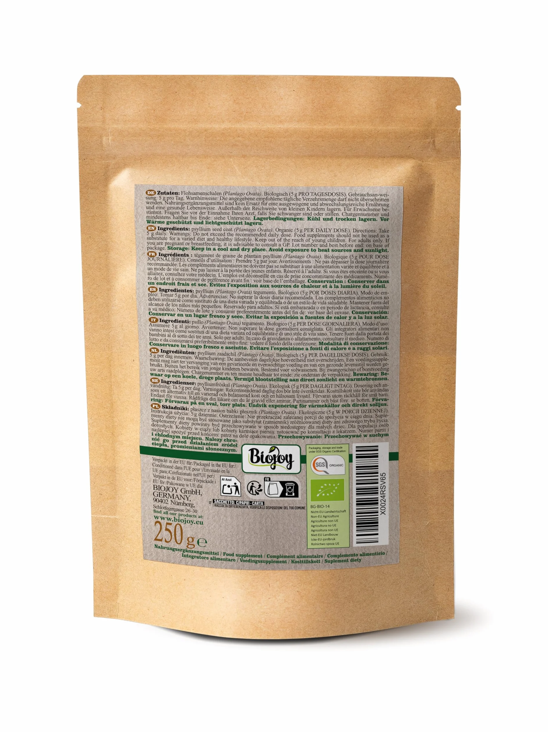 Biojoy BIO-łupiny Babki jajowatej 250 g