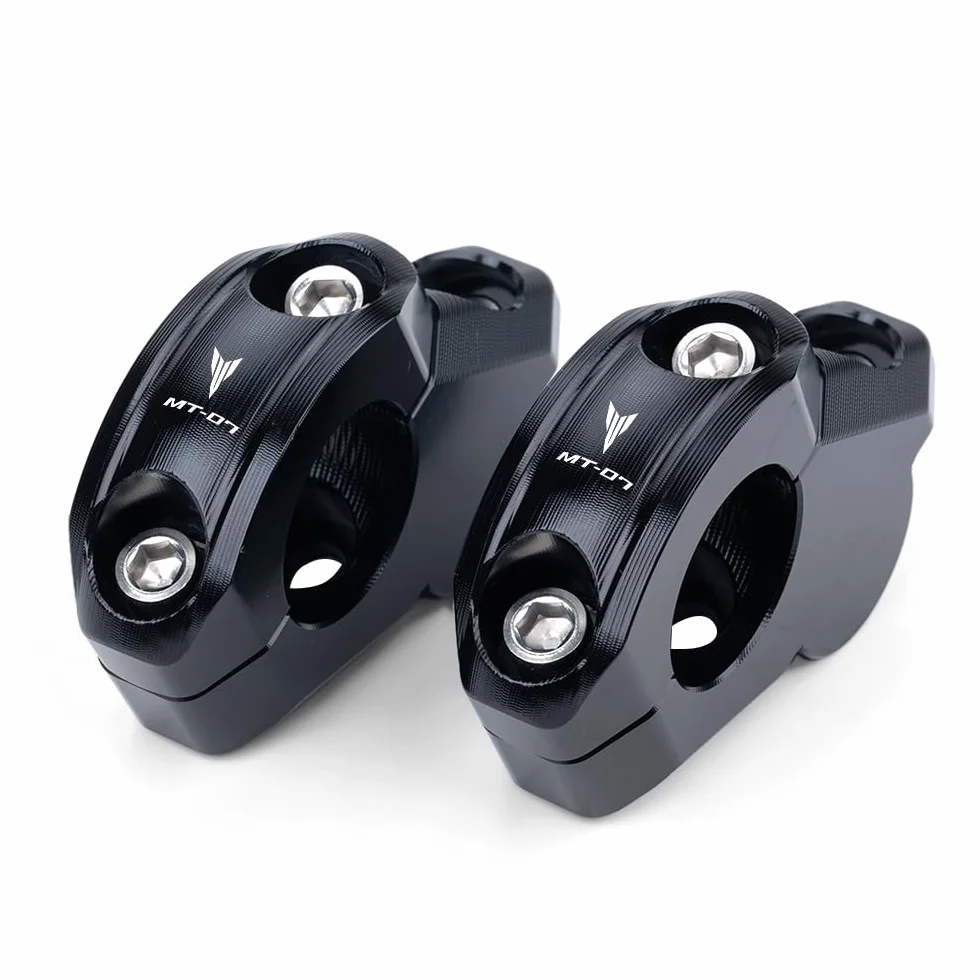 Pasuje do MT07 MT-07 FZ07 FZ-07 XSR700 XSR 700 2021 2022 2023 2024 2025 motocykl CNC kierownica Riser Bar Mount Grip Clamp Kit MT 07 FZ 07 akcesoria (czarny)