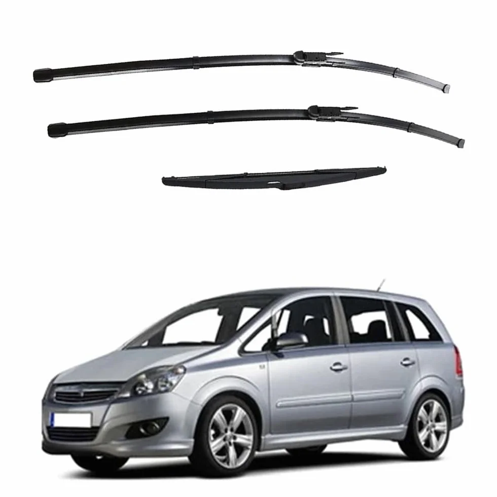 Zestaw wycieraczek do wycieraczek przedniej tylnej do Vauxhall Opel Zafira B 2005-2011, Wycieraczki do okien Gumowe czyszczenie 28"22"14"