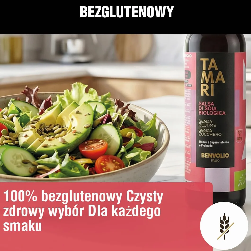 BENVOLIO TAMARI Sos Sojowy Bezglutenowy BIO 250ml Naturalna Fermentacja Tradycja Japońska