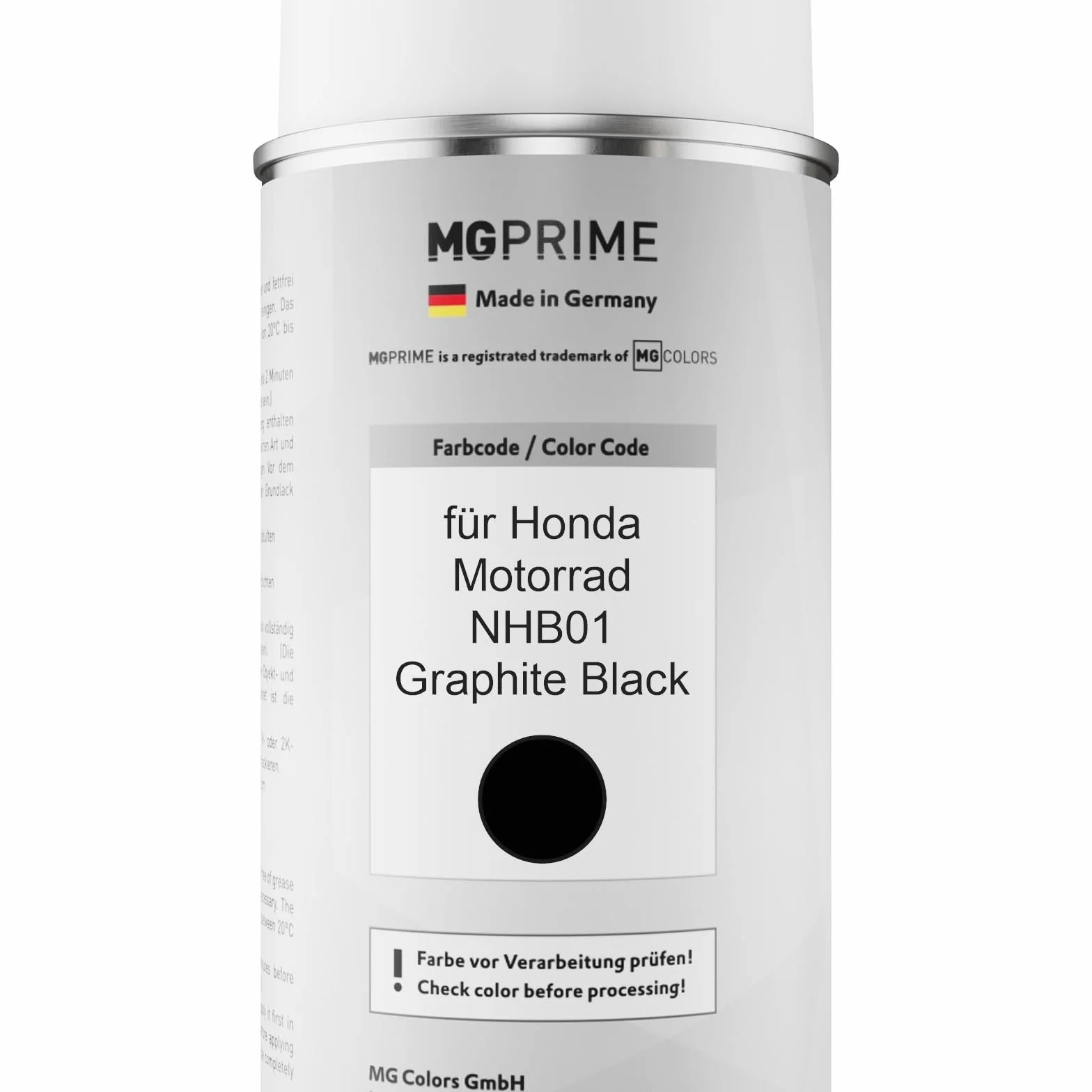 MG PRIME Lakier do motocykli 2K Zestaw puszek NHB01 Graphite Black Lakier bazowy i bezbarwny w sprayu