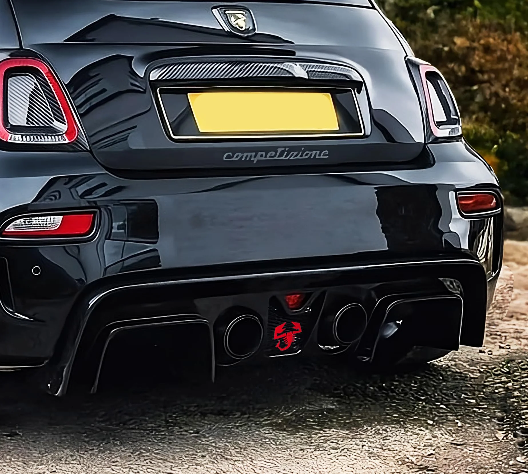 Akcesoria Logo Scorpio dla Abarth 500/595/695, Odznaka do tylnego dyfuzora, herb do siatki Fiat, odznaka wysokiej jakości i trwałości