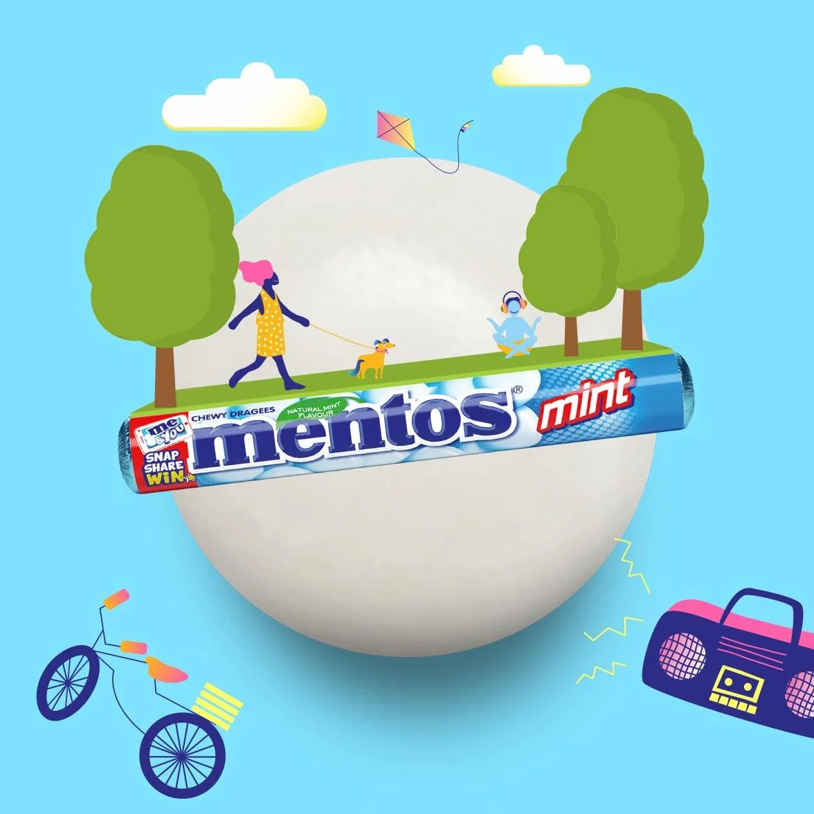 Mentos Miętowe cukierki do żucia, drażetki o smaku mięty pieprzowej dla świeżego oddechu, opakowanie zbiorcze, opakowanie na cukierki, wyświetlacz sprzedaży (40 rolek), wegańskie