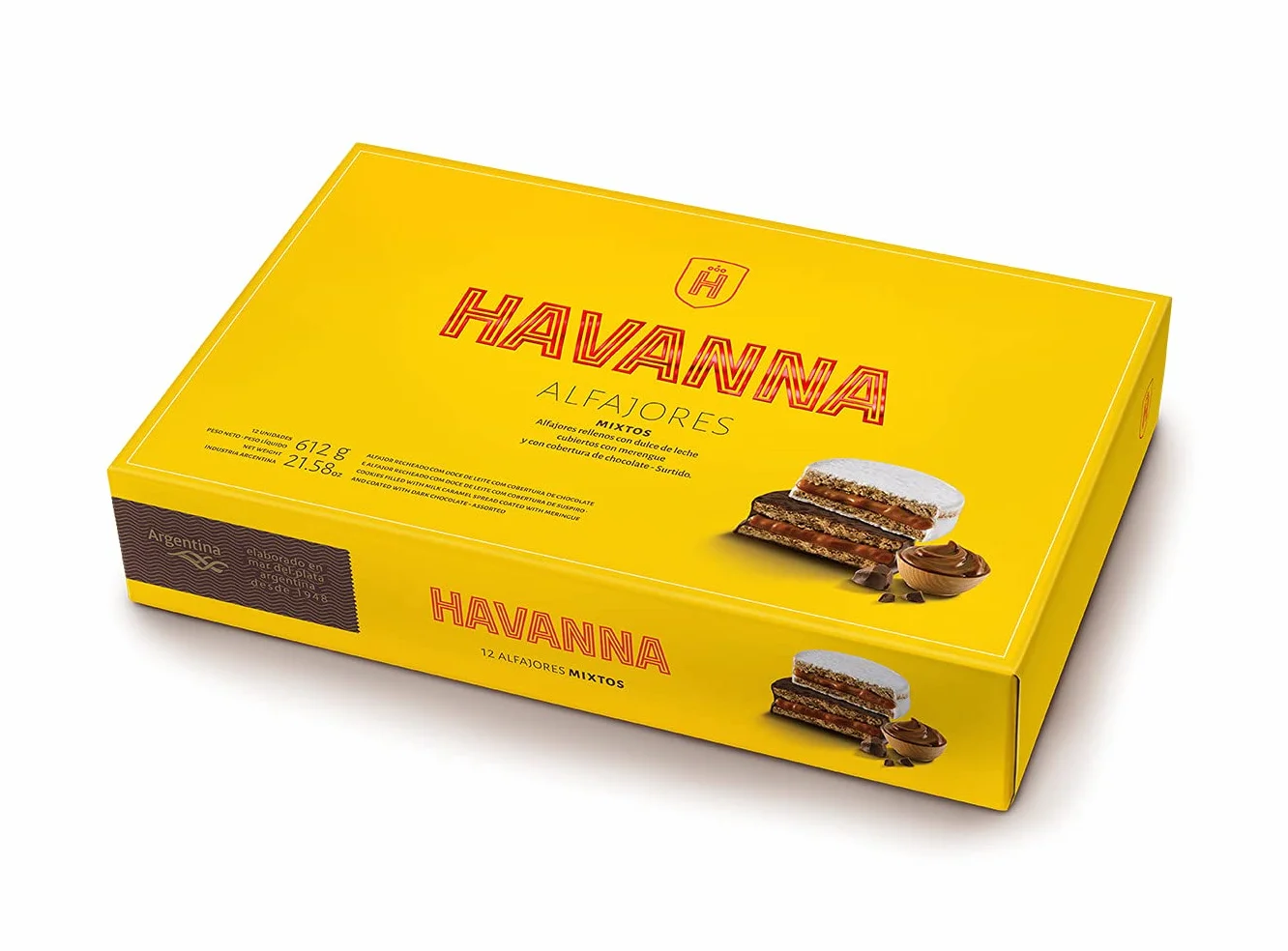 Havanna Alfajores z Czekoladą i Bezą 12 sztuk 612g