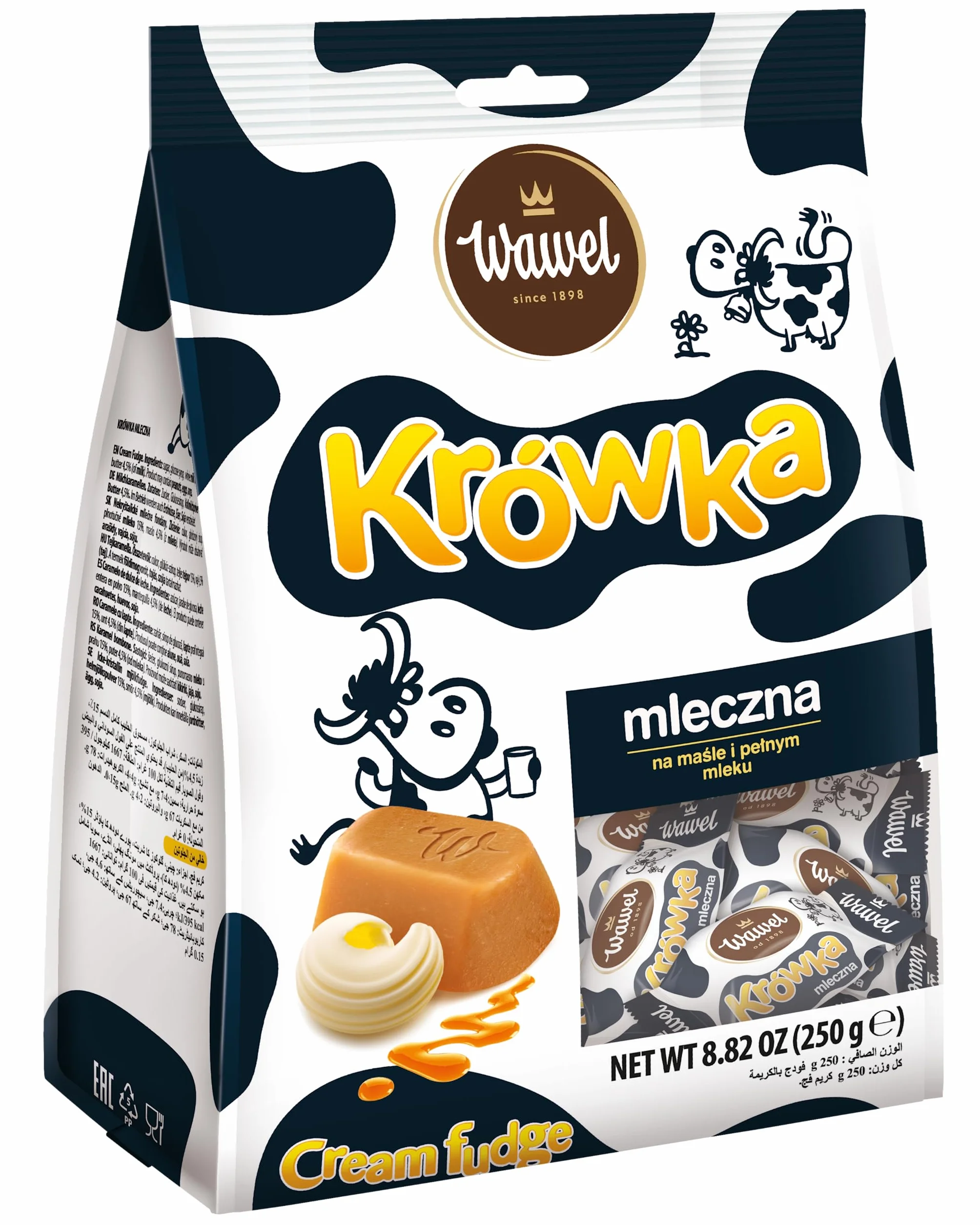 Wawel Krówka Mleczna Cukierki Pomadki mleczne 250g