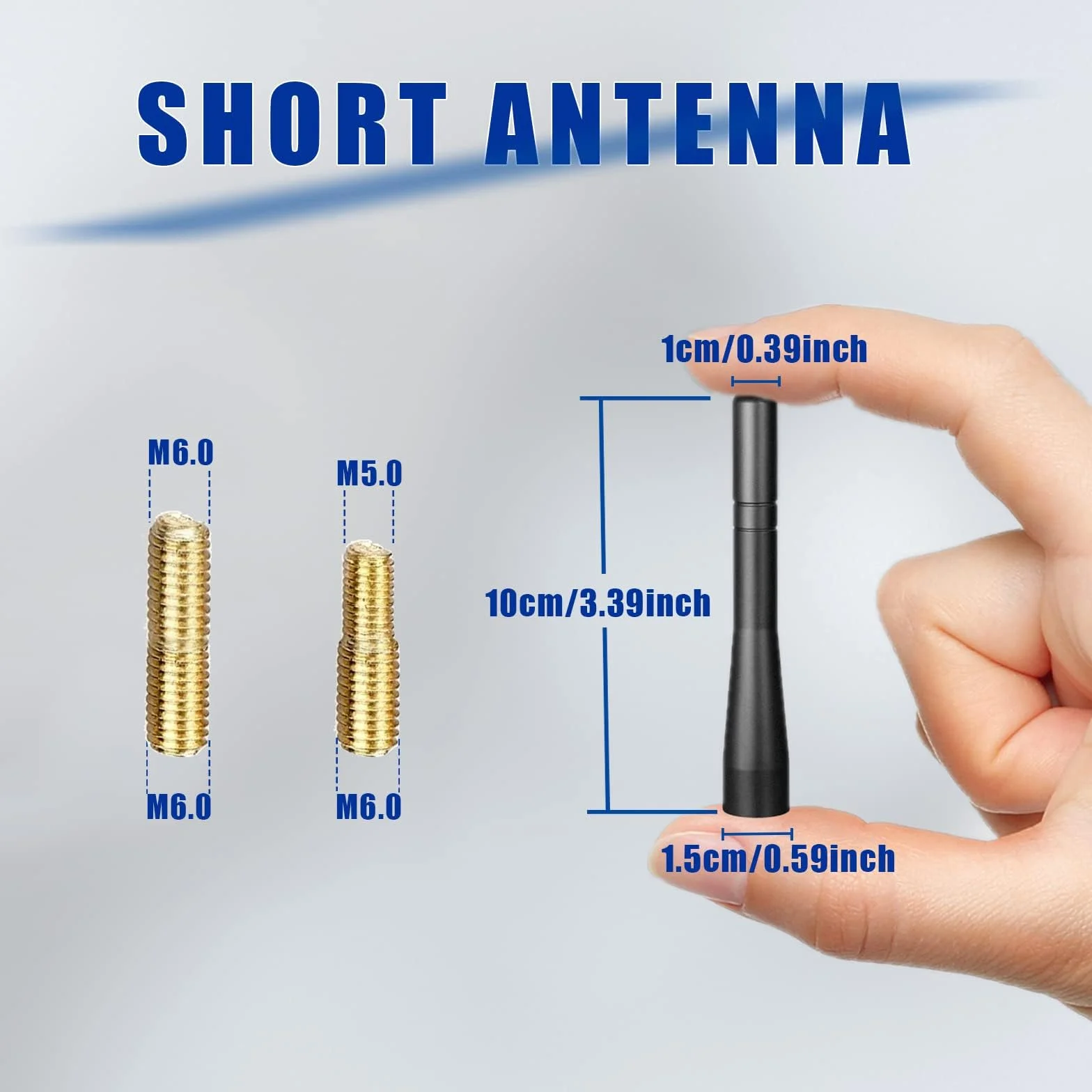 Bingfu Antena samochodowa, krótka, uniwersalna antena samochodowa, 10 cm, zamiennik dla optymalnego odbioru AM/FM