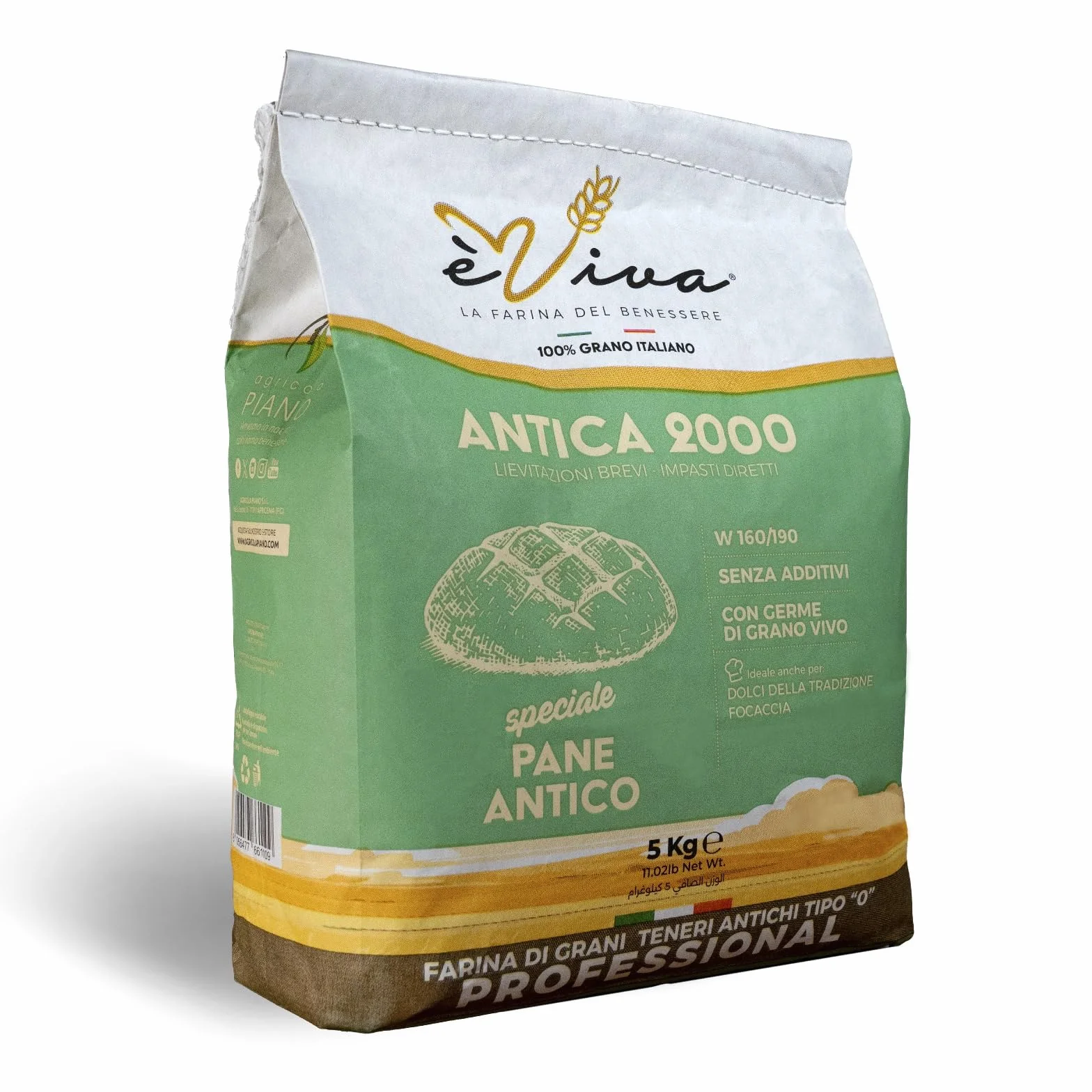 Agricola Piano Antica 2000 Mąka z dawnych odmian pszenicy miękkiej Typ 550 5 kg