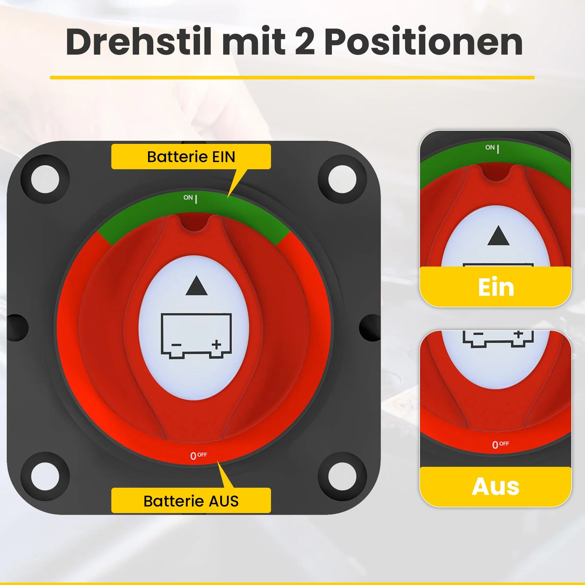 Offgridtec Odłącznik akumulatora 12 V 24 V 275 A M10 przyłącze śrubowe