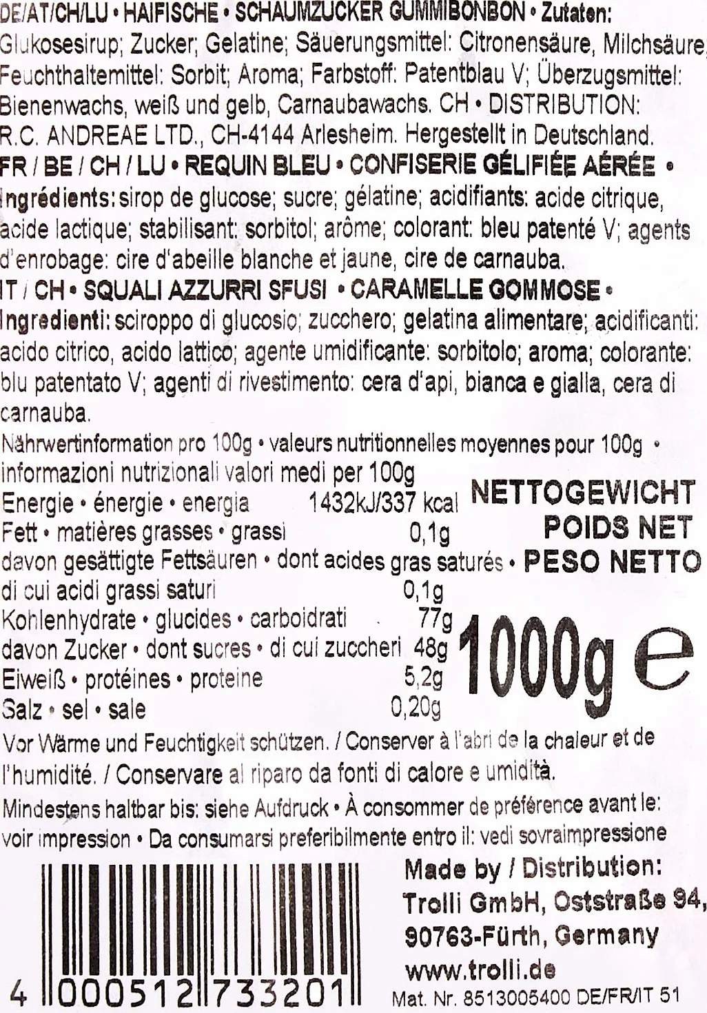 Trolli rekina (1 x 1 kg)