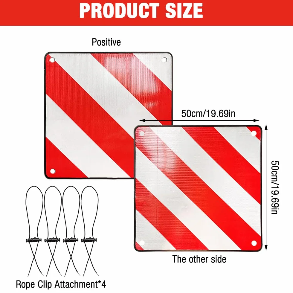 Tablica ostrzegawcza Włochy Hiszpania 2 w 1 50x50 cm aluminium na bagażnik rowerowy
