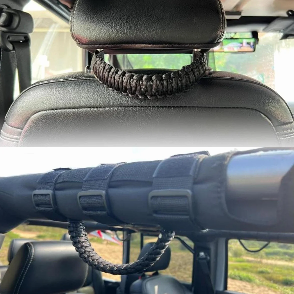 uchwytów do Jeepa, uchwyt samochodowy, zestaw uchwytów nagrobnych, do modyfikacji off-road, akcesoria, kompatybilne z Jeep Wrangler TJ YJ JK (czarne)