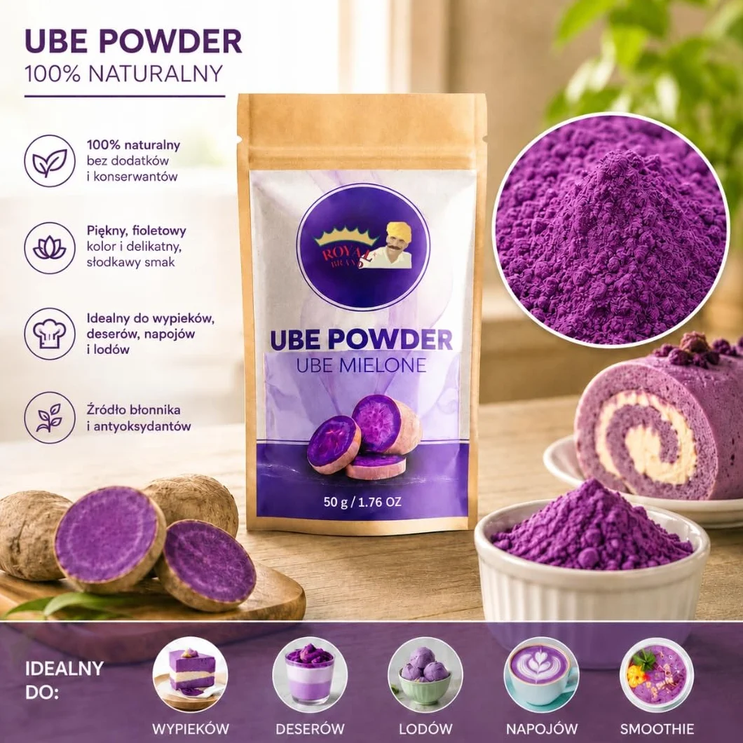 Ube Powder 100g mielone fioletowy proszek do deserów lodów ciast