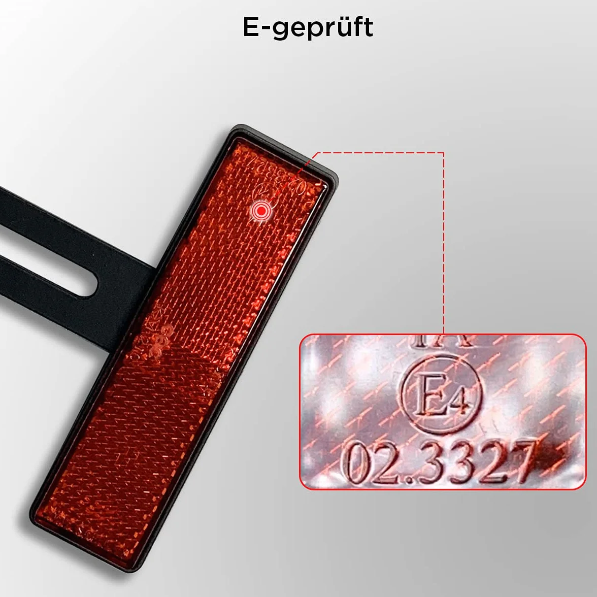 Uniwersalny motocykl odblaskowy E4 wąski czerwony z krótkim reflektorem tablicy rejestracyjnej T-Holder Cat Eye Scooter Quad E-atest