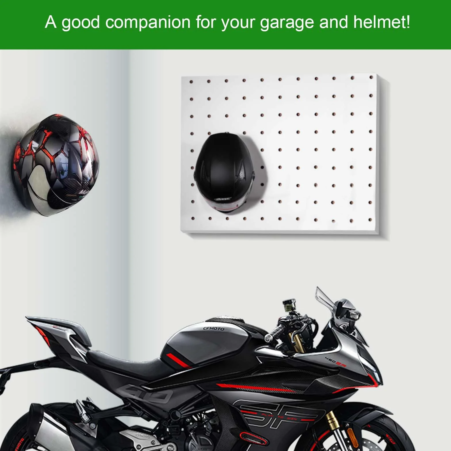 Funtery Uchwyt ścienny na kask, 3 sztuki, uchwyt na kask z hakiem, uchwyt na kask motocyklowy, montaż ścienny, uchwyt na kask do zawieszenia kluczy i kasku motocyklowego