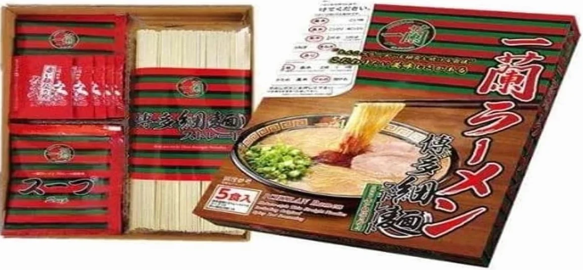 Ichiran Ramen Hakata styl delikatny prosty makaron Tonkotsu zupa z sosem Ichiran's Special Secret Red Dry Sauce - 5 posiłków - z Japonii