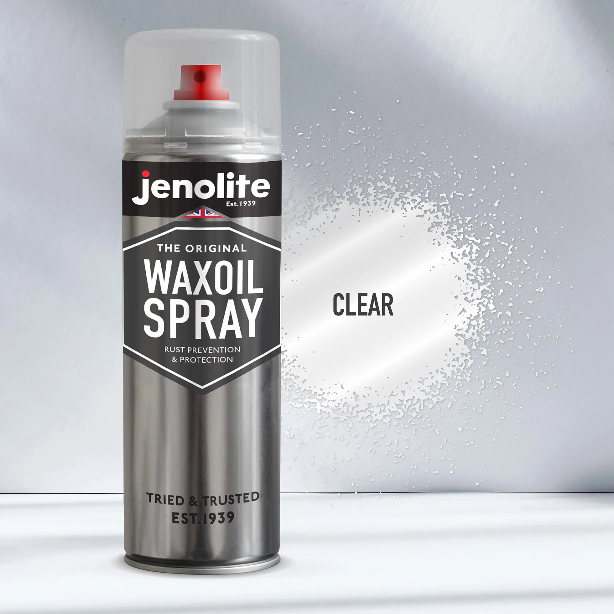 JENOLITE Waxoil zapobieganie rdzy i ochrona aerozolu, przezroczysty, woskowy spray antykorozyjny do samochodów, samochodów dostawczych i motocykli, spray chroniący przed rdzą, 500 ml