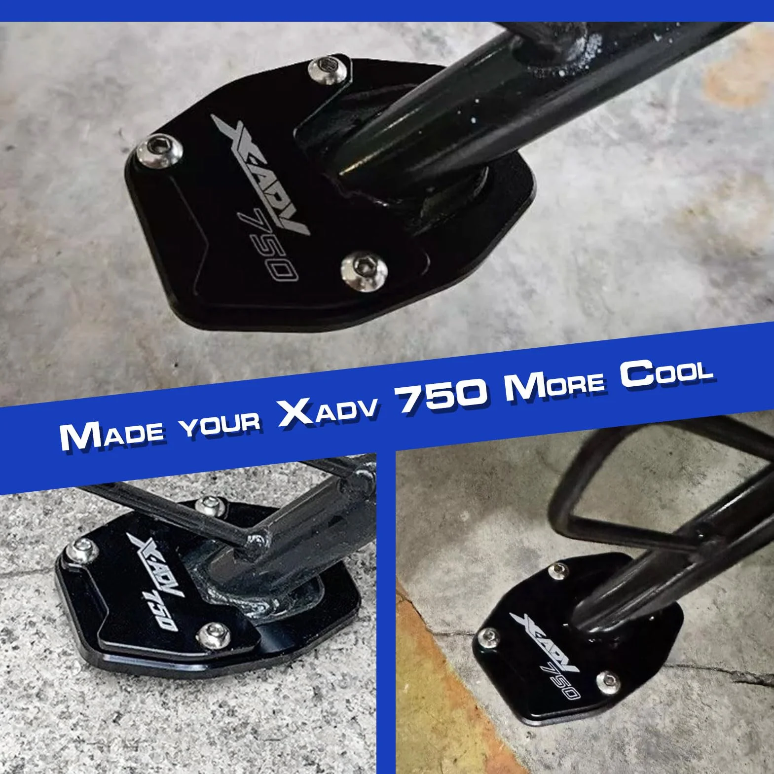 WOOGA Akcesoria motocyklowe zamiennik dla HO&N & DA X ADV X-ADV 750 XADV 750 2021 2022 2023 2024 CNC podpórka boczna, płyta przedłużająca (czerwony)
