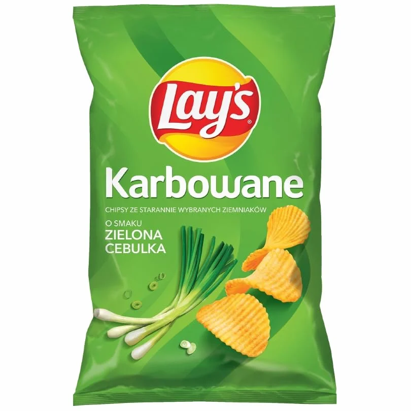 Lay's Chipsy karbowane o smaku zielonej cebulki 120 g