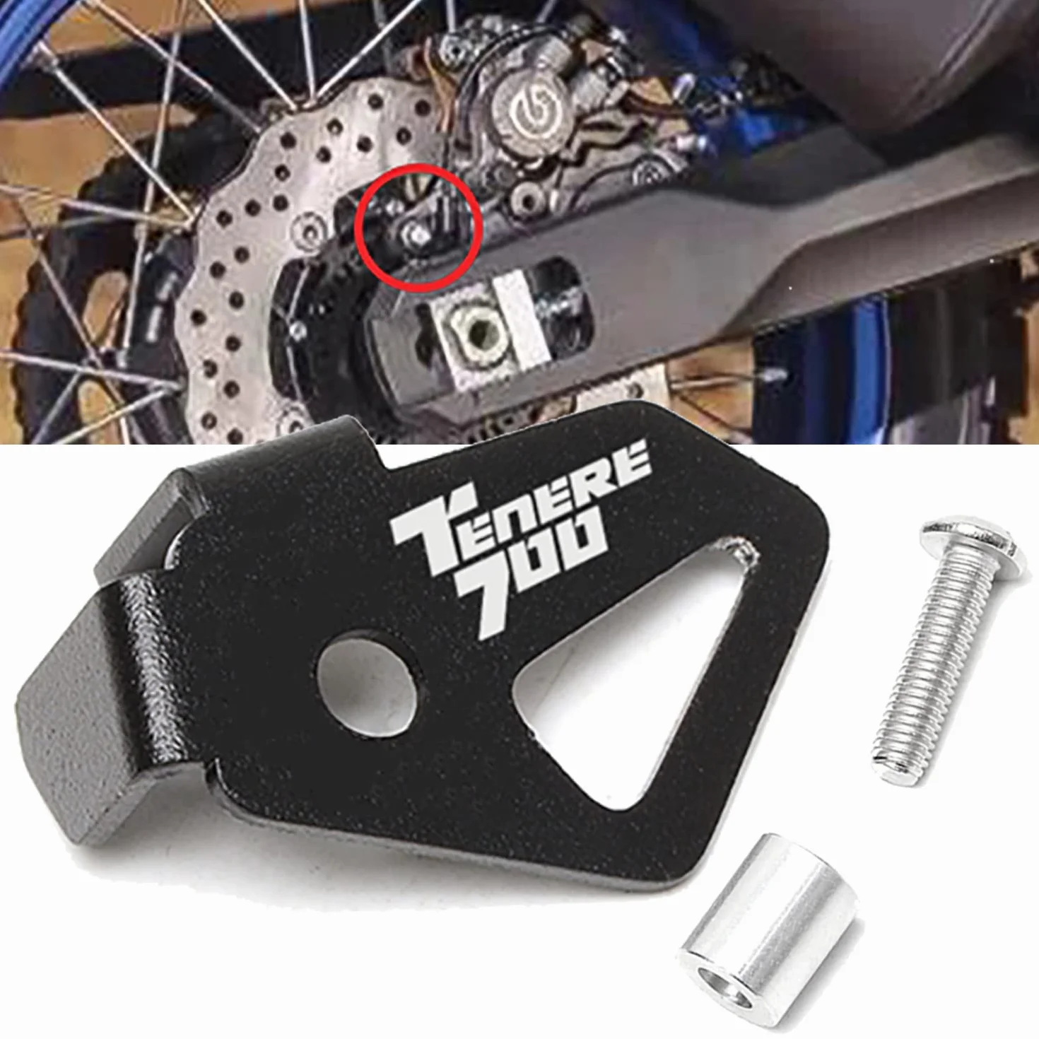 Dla YAMAHA TENERE 700 T700 2019 2020 2021 2022 akcesoria motocyklowe tylny zbiornik płynu hamulcowego + osłona czujnika ABS + osłona pięty