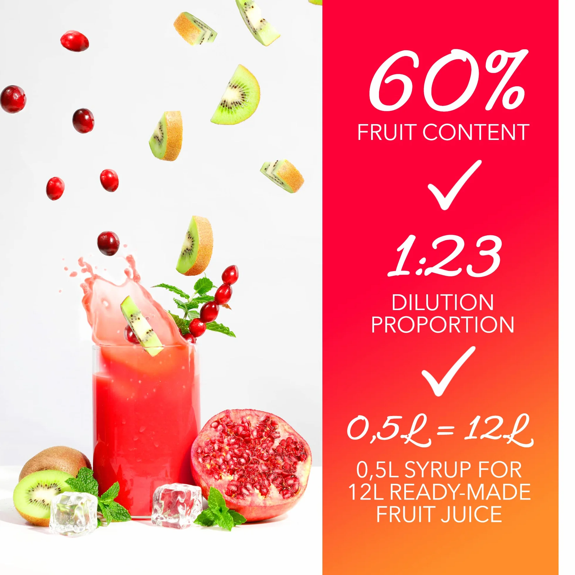 Syrop Fitness by FruttaMax Light Niskowęglowodanowy Zero Cukru ze Stewią 50% Owoców 500ml Malina