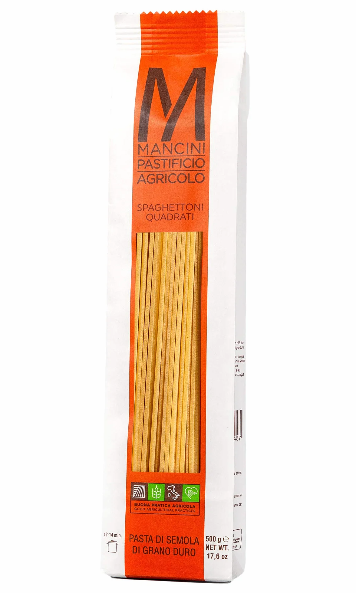 Pasta Mancini Handy Mini – Włoski makaron rzemieślniczy najwyższej jakości, 100% włoska pszenica – Zestaw 2 kg, 500 g Spaghetti, Spaghettoni Quadrati, Mezze Maniche, Fusilli Lunghi