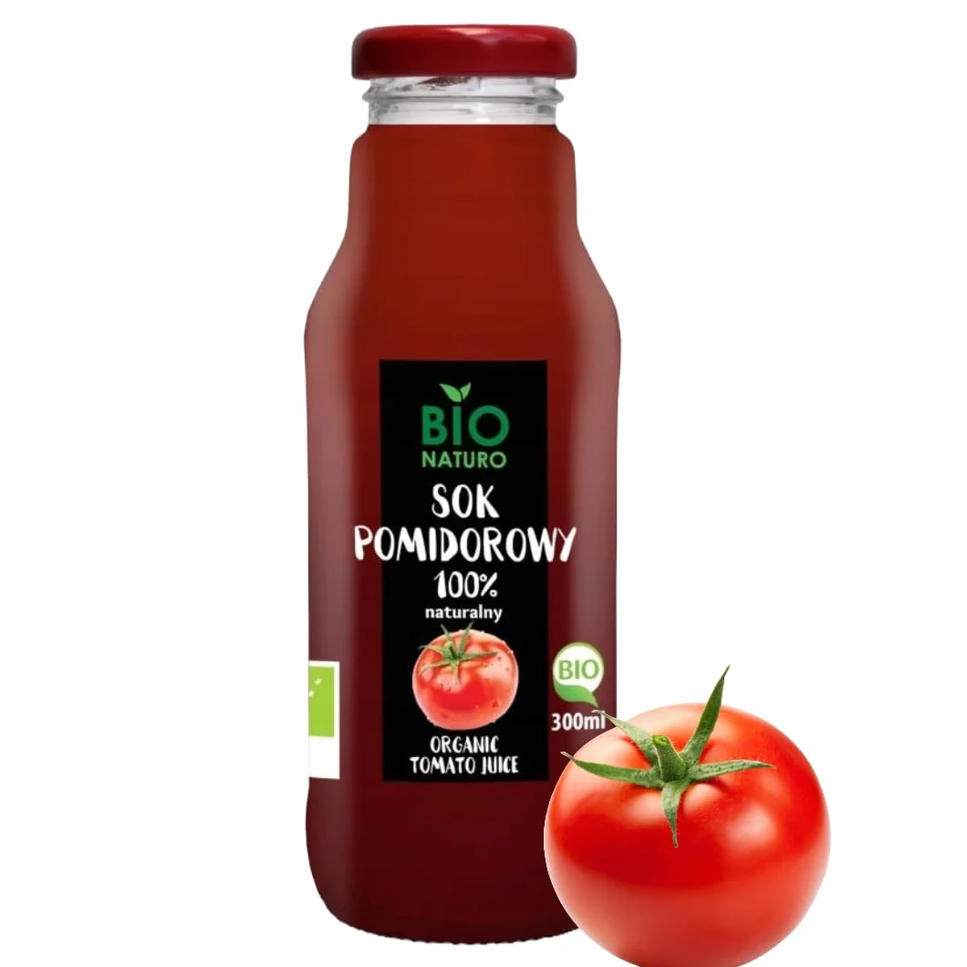 BioNaturo - Ekologiczny Sok Pomidorowy 100% - BIO Bez Dodatków, Naturalny Smak, 300 ml - Naturalne Przeciwutleniacze i Minerały - Bogaty w Witaminy i Minerały - Wielofunkcyjny i Smaczny