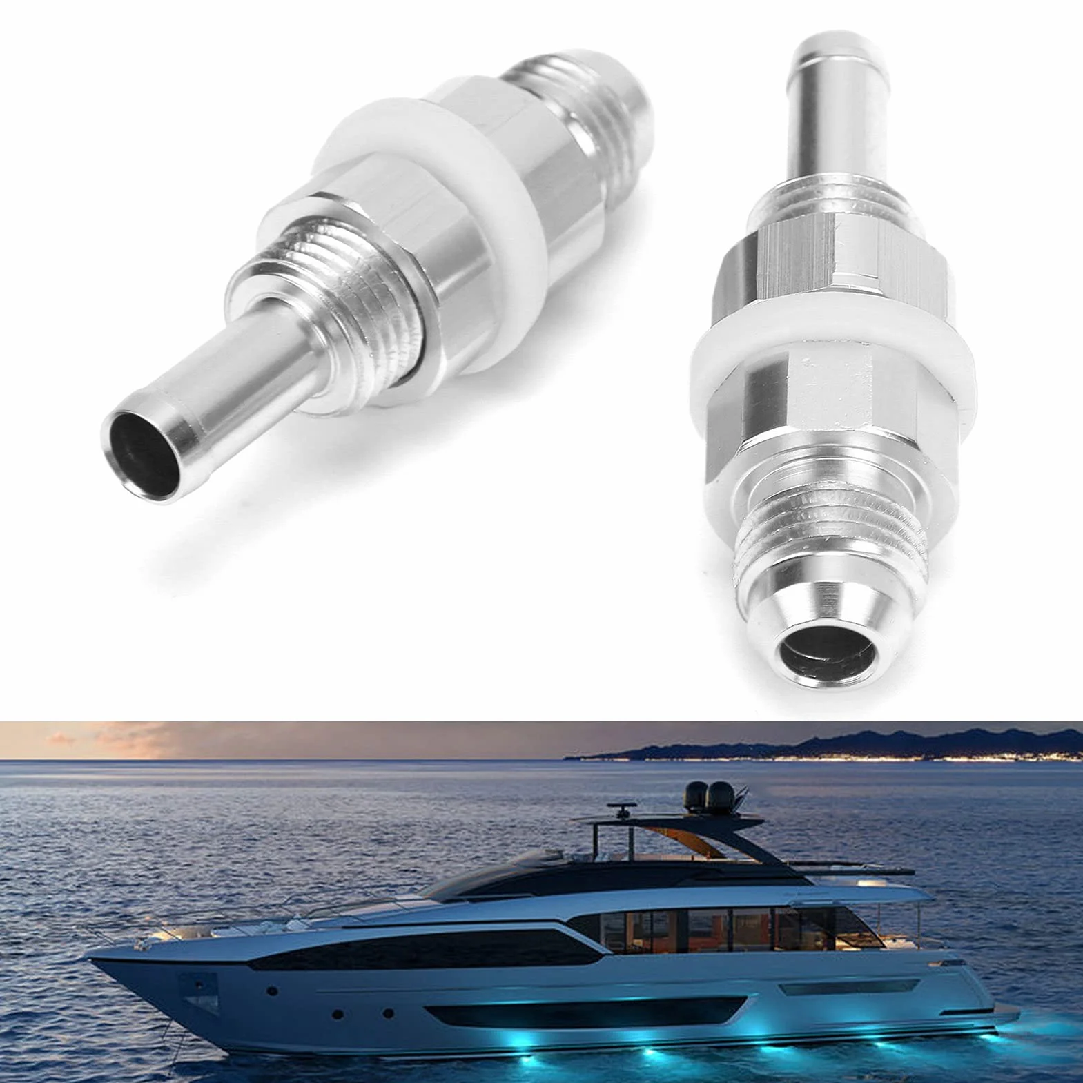 Adapter króćca do węża, 2 szt. AN6-5/16 króciec do węża, aluminiowa złączka zbiornika pompy paliwa do gumowych plastikowych nylonowych przewodów paliwowych