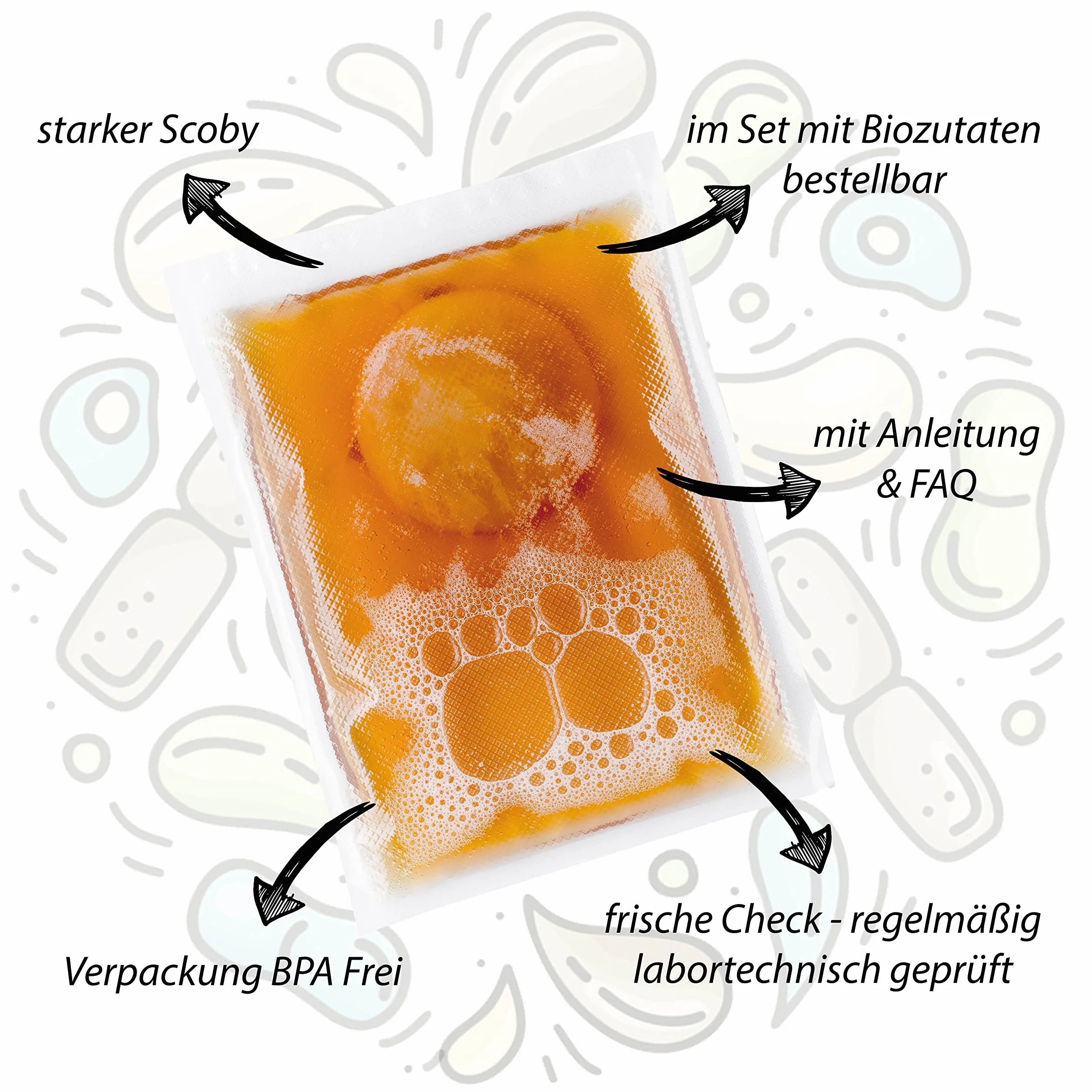 HeldenPilz Kombucha Scoby Organic Tea Grzyb Skoby 6 l naturalny ekologiczny