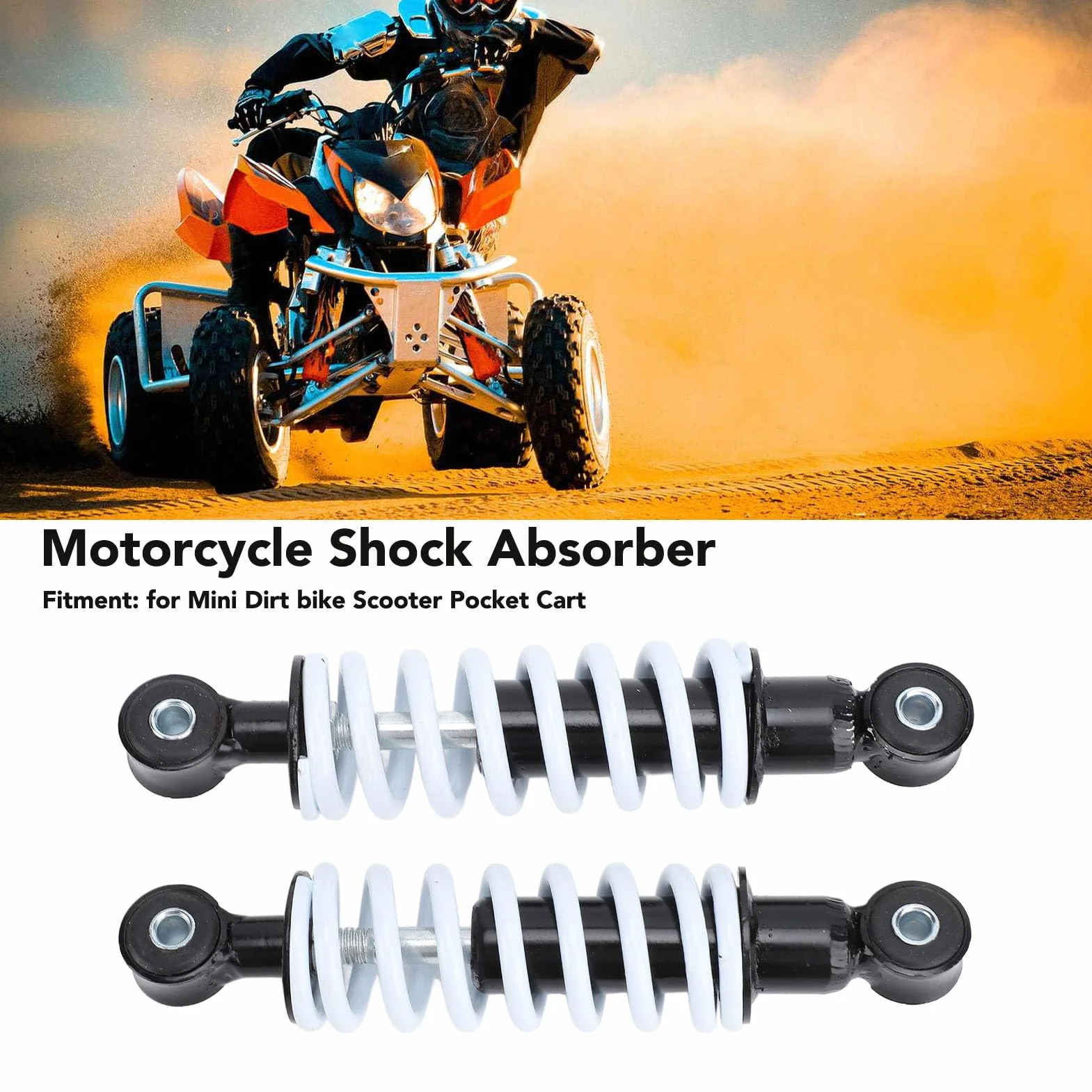 2 szt. 190mm Amortyzator Motocyklowy Motocykl Regulowany Amortyzator 200LBS Obciążenie Sprężyna o Wysokiej Wydajności dla Mini Motor Terenowy Skuter
