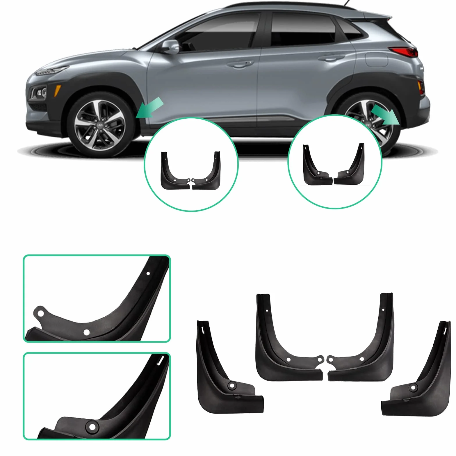 YEE PIN RAV4 błotnik do RAV 4 2019 2020 2021-2023, akcesoria, ochrona przed pryskaniem, przód i tył, ochrona przed pryskaniem, ze śrubami mocującymi (nie pasuje hybrydowy styl 4 x 4)