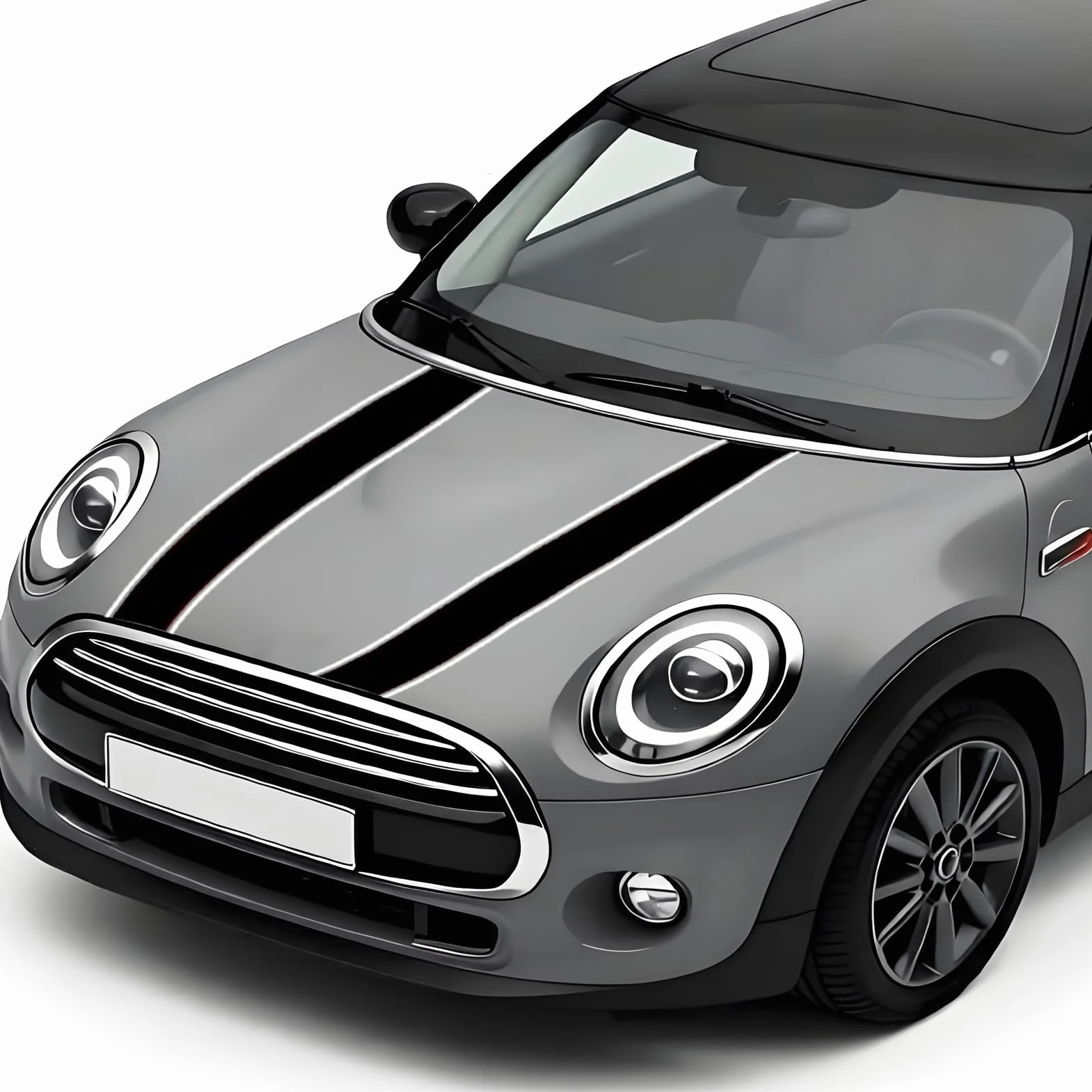 1 para fajnych naklejek na maskę, paski wyścigowe, wodoodporna winylowa naklejka na maskę samochodu, zmodyfikowana pokrywa silnika, naklejka, akcesoria samochodowe do Mini Cooper R56 R55 R53 R50 R60