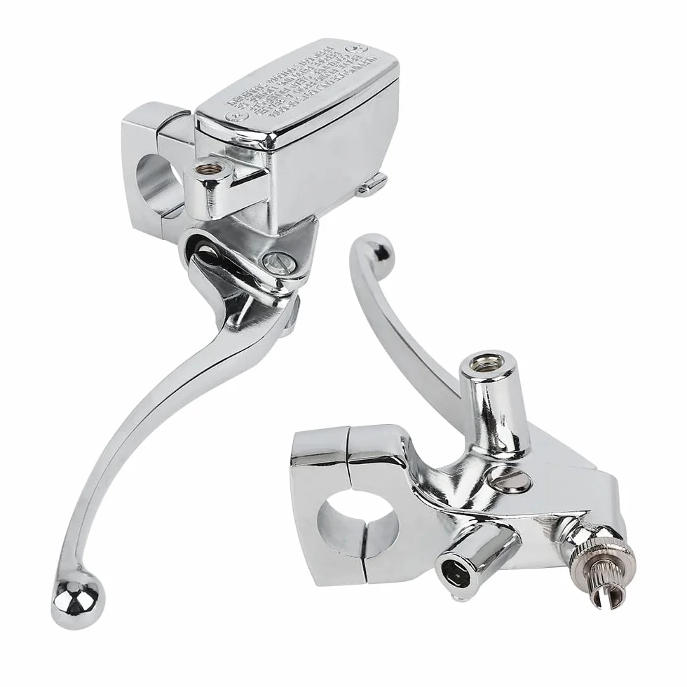 Lewy prawy główny cylinder hamulcowy dźwignia sprzęgła do Honda VT600 VT750 VT1100 VT1300 VTX1300 VF750 ręczna pompa hamulcowa (chrom)
