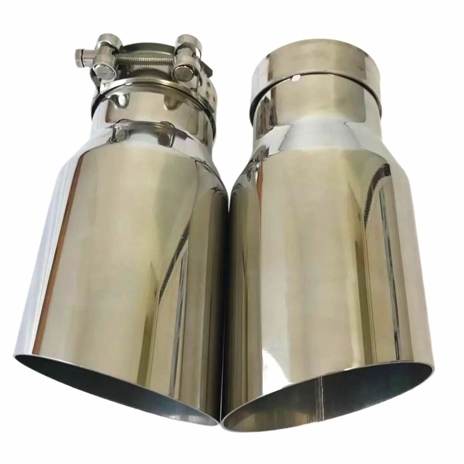 Car Silencer 1 szt. Uniwersalny tłumik rury wydechowej ze stali nierdzewnej 304 modyfikacja akcesoriów samochodowych(54MM IN -101MM OUT)