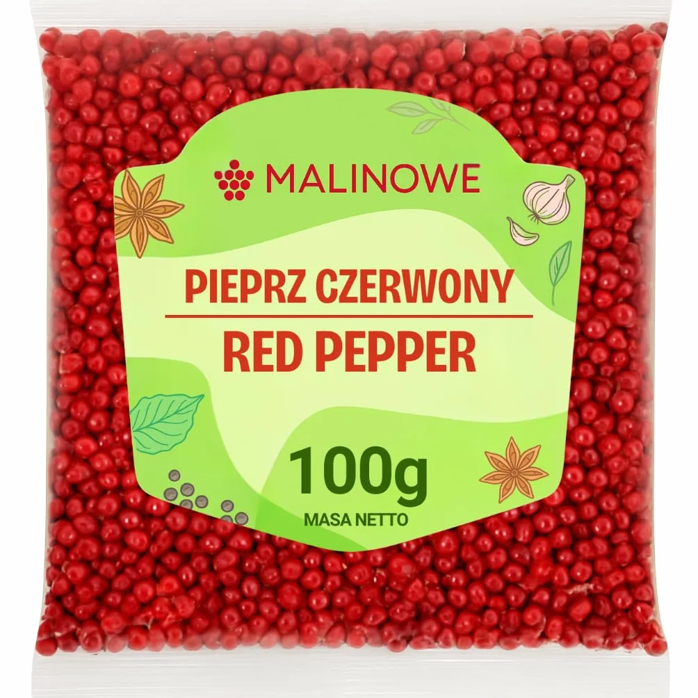 Pieprz czerwony malinowy 100g ziarnisty dekoracyjny aromatyczny