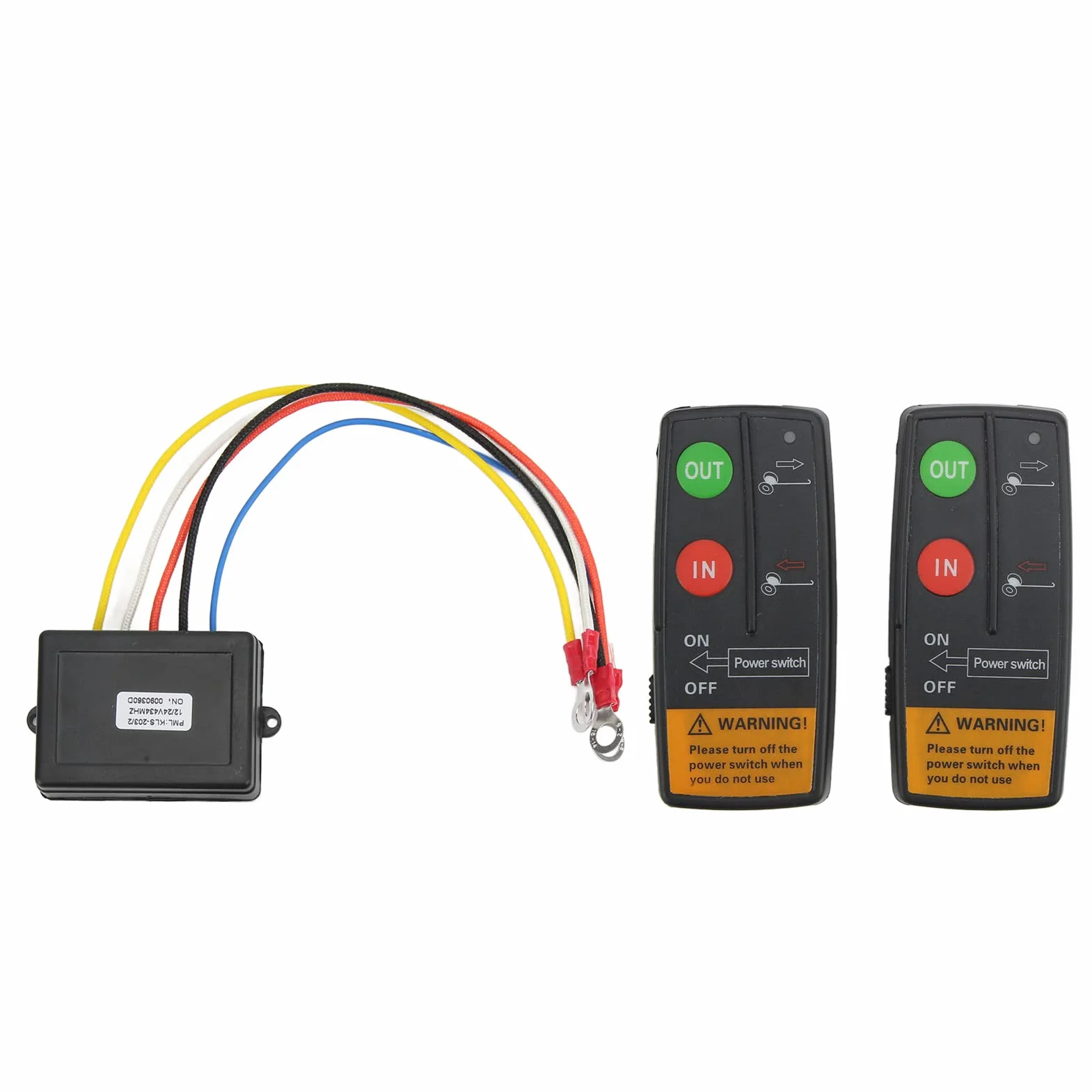 Akozon Bezprzewodowy Zestaw Zdalnego Sterowania Wyciągarką 12V 24V Zasięg 75 Stóp