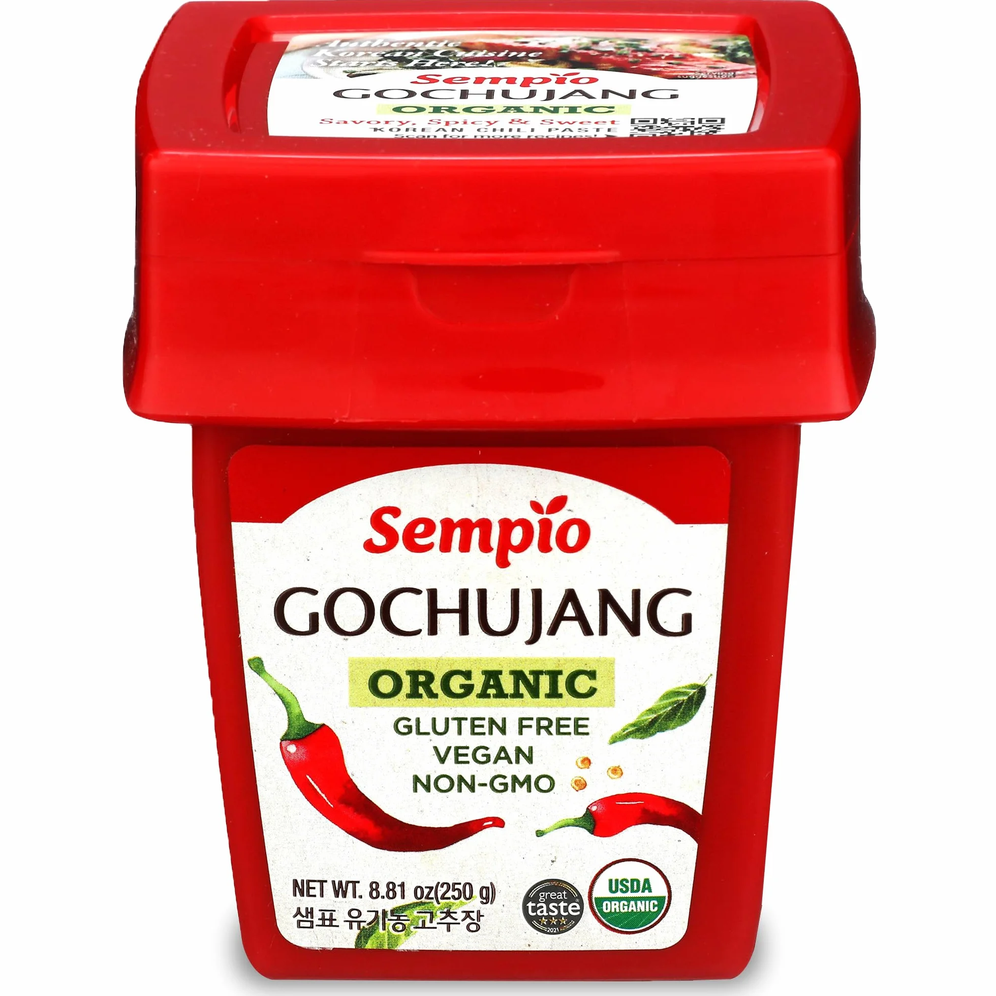 Gochujang Pasta organica de soja con chile Coreano de Sempio - Pasta Picante Sin Gluten, Vegano, Non-GMO 250g