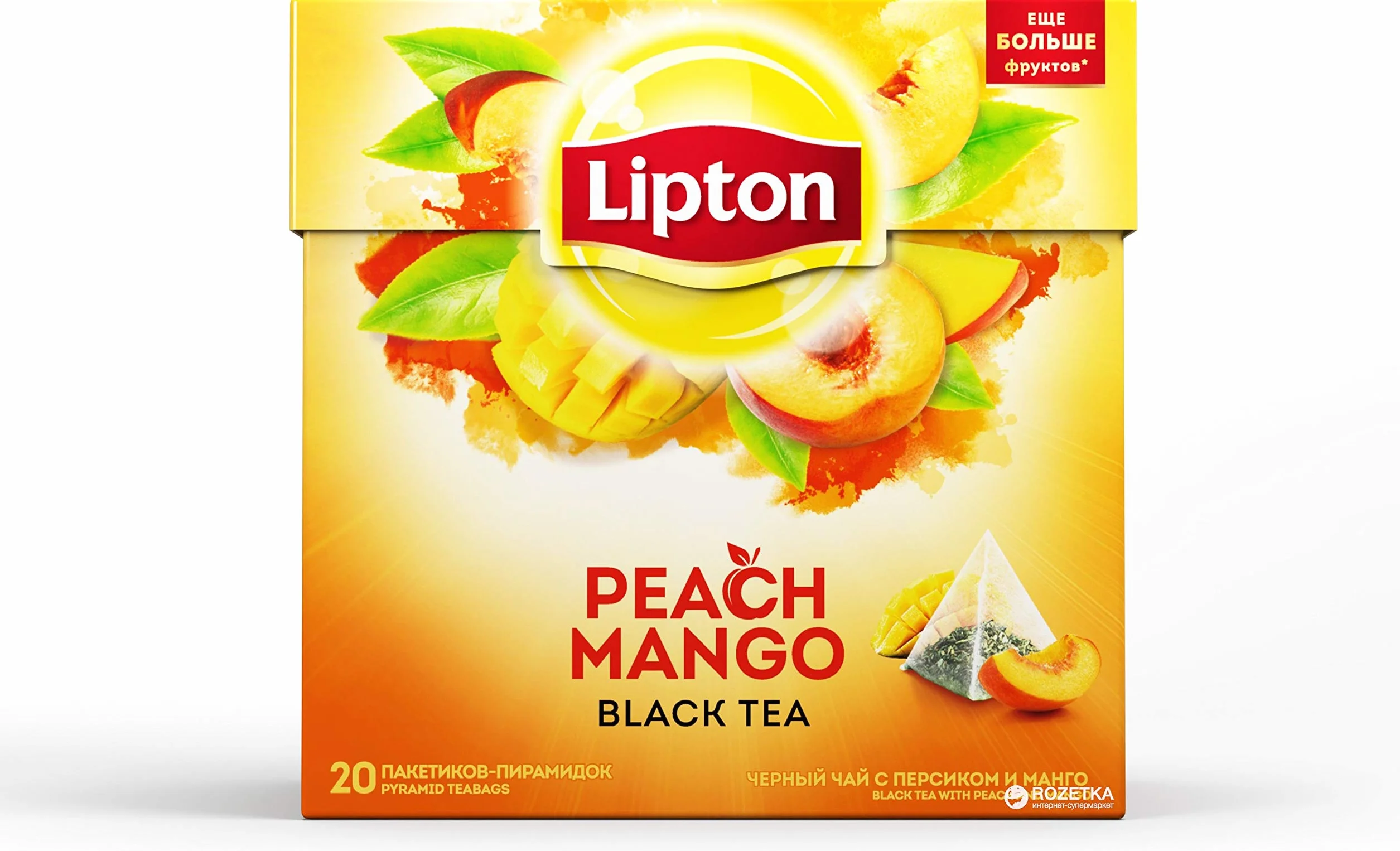 Lipton Torebki herbaty brzoskwiniowej i mango 120 sztuk piramidki