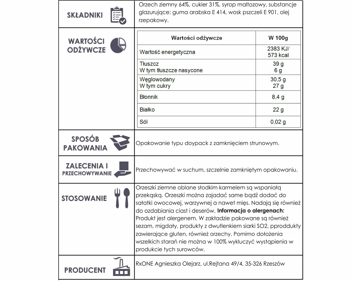 Orzechy ziemne w karmelu 1kg