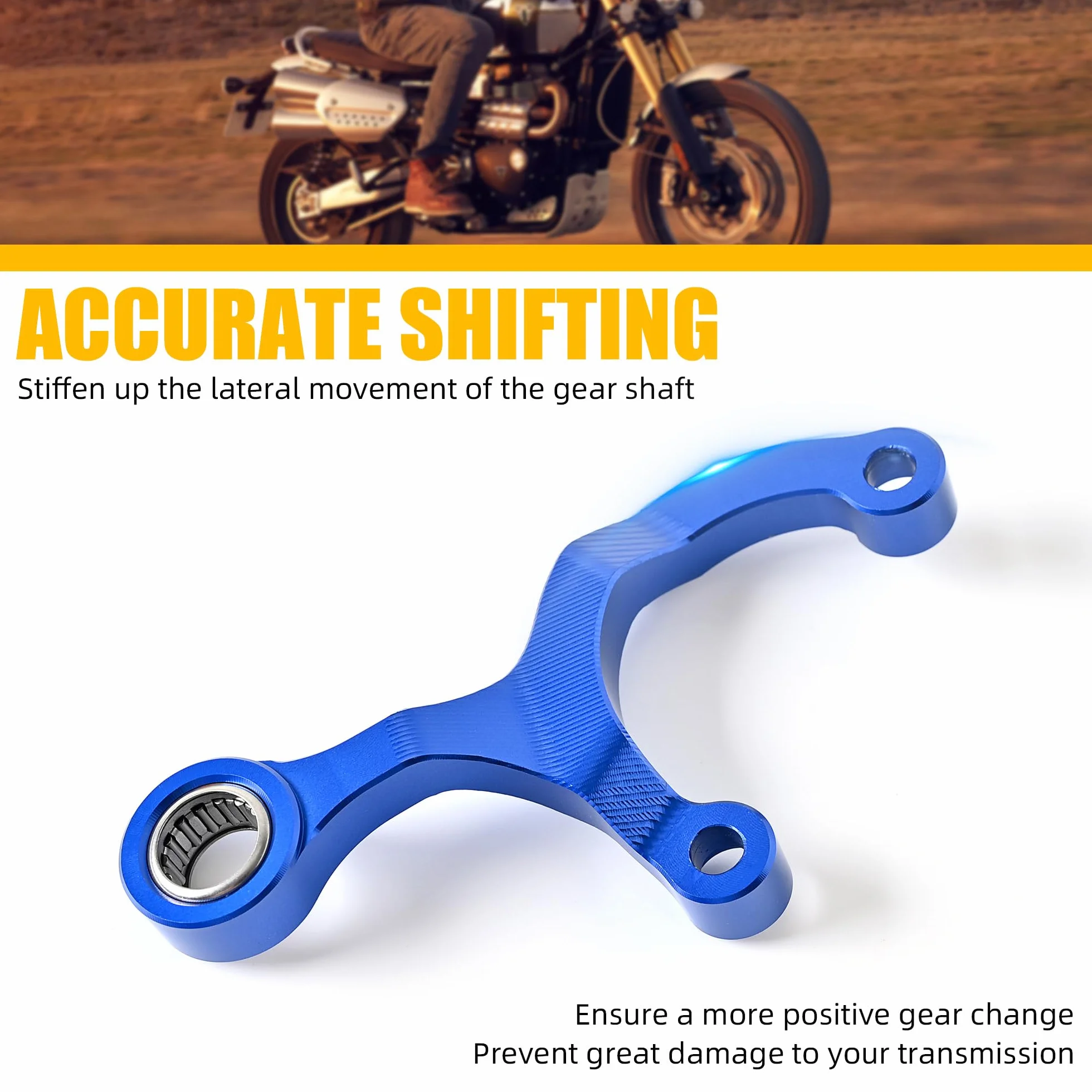 Aluminiowy niebieski stabilizator zmiany biegów Compatible with Yamaha Tenere 700/XTZ700, Tenere 700 Rally Edition 2020-2024, Tenere 700 World Raid 2022 2023, MT-07, MT07 Tracer (niebieski)