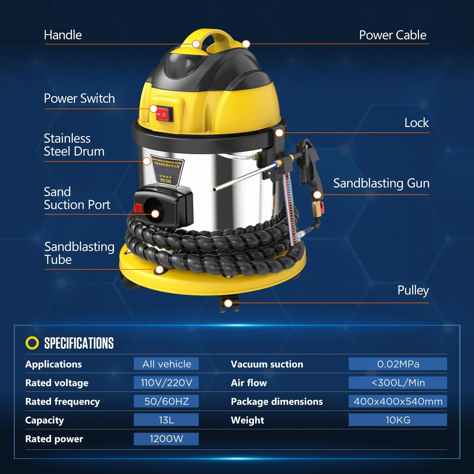 HTS558 Blaster z proszkiem orzechowym, maszyna do czyszczenia układu silnika samochodowego do czyszczenia osadów węglowych z zaworów dolotowych, system Valvetronic, proszek orzechowy, piasek, środek