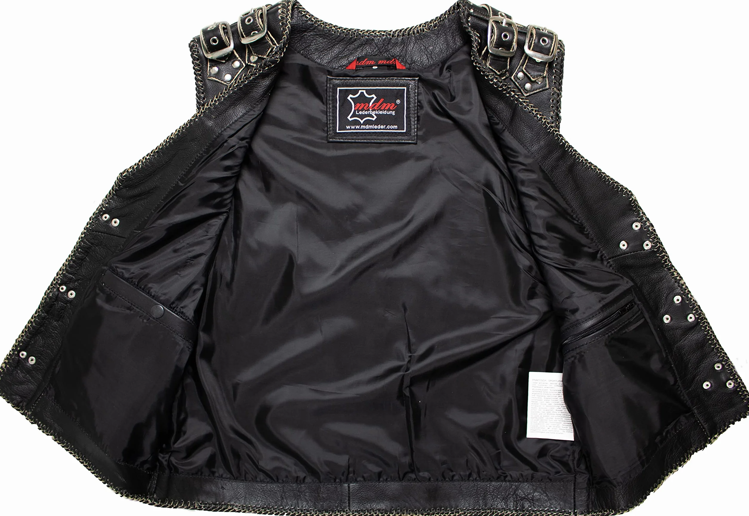 Skórzana kamizelka motocyklowa w stylu vintage MDM