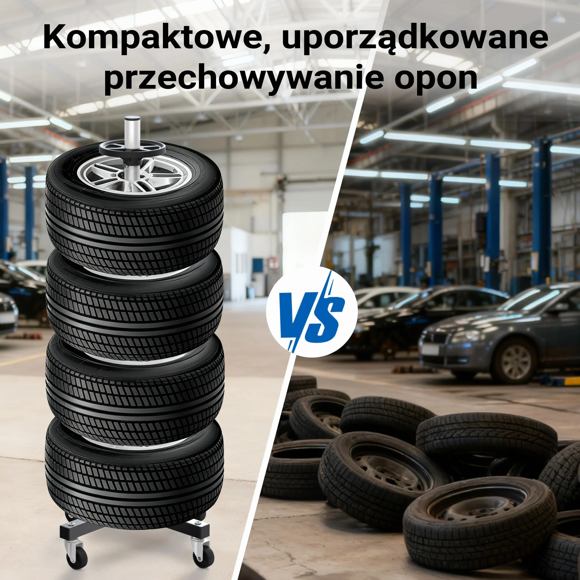 Stojak na opony Mobilny stojak na opony Stojak na opony Wózek na opony do opon 225 mm