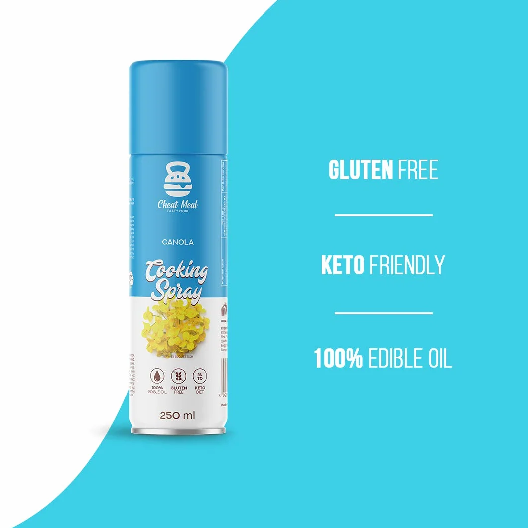 Cheat Meal Cooking Spray 1 x 250ml – Olej w Spreju - Bez Glutenu - Odpowiedni do Diety Keto - Olej Dietetyczny w Sprayu - 143 porcje - 100% Olej Jadalny (Canola Oil)