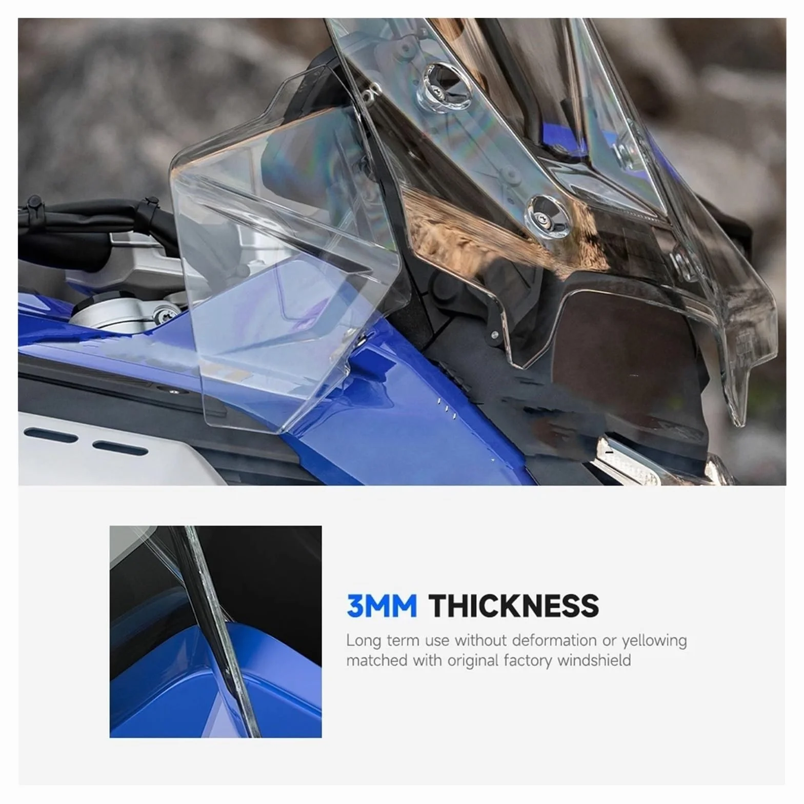 powietrzadeflektor Pasuje Do BMW R1300GS ADV R1300 GS R 1300 GS Adventure 2024 2025, Boczna Szyba Motocyklowa, Deflektor Wiatru, Akcesoria Przednia szyba motocyklowa(Smoky black)