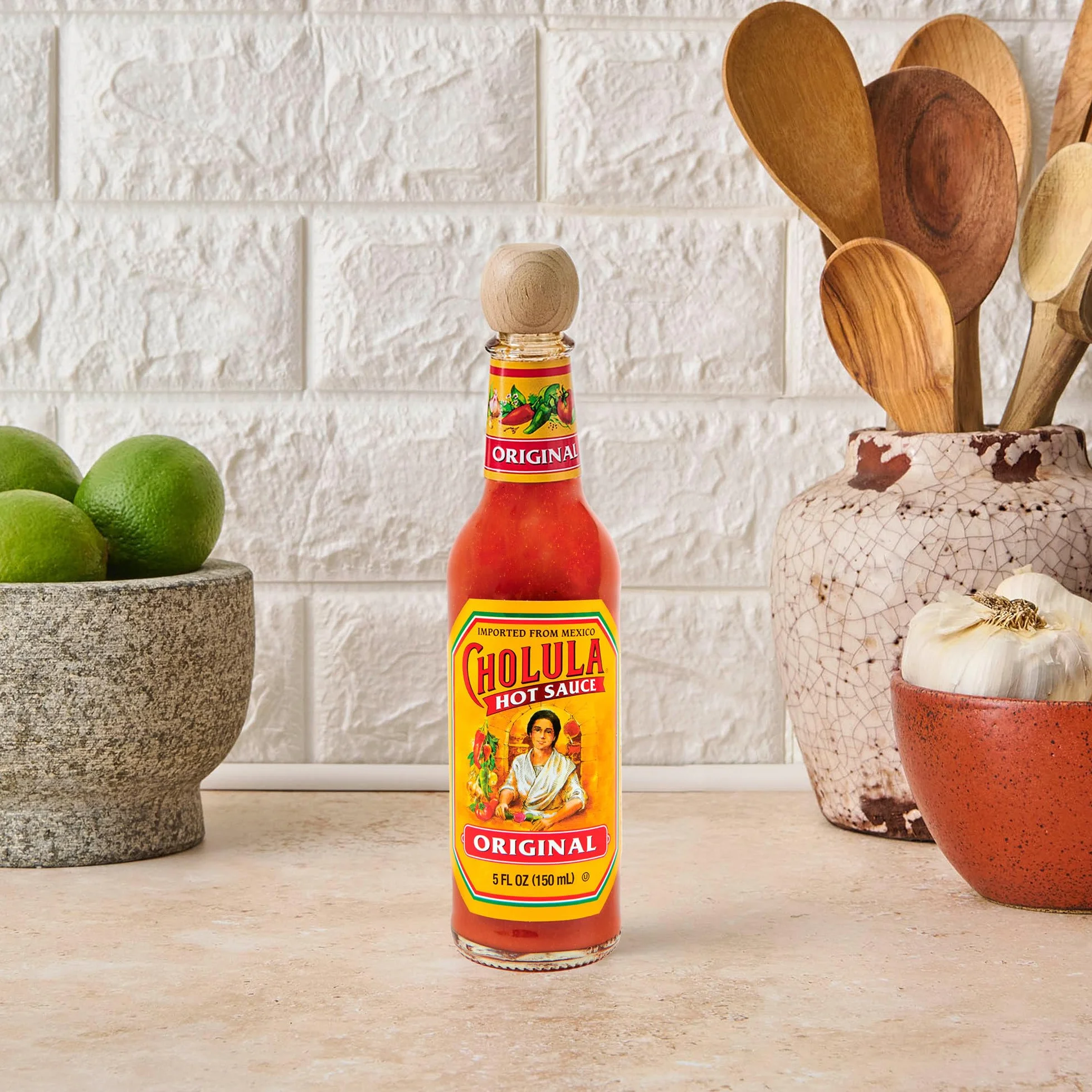 Cholula Oryginalny gorący sos z drewnianą nakładką, 5 oz